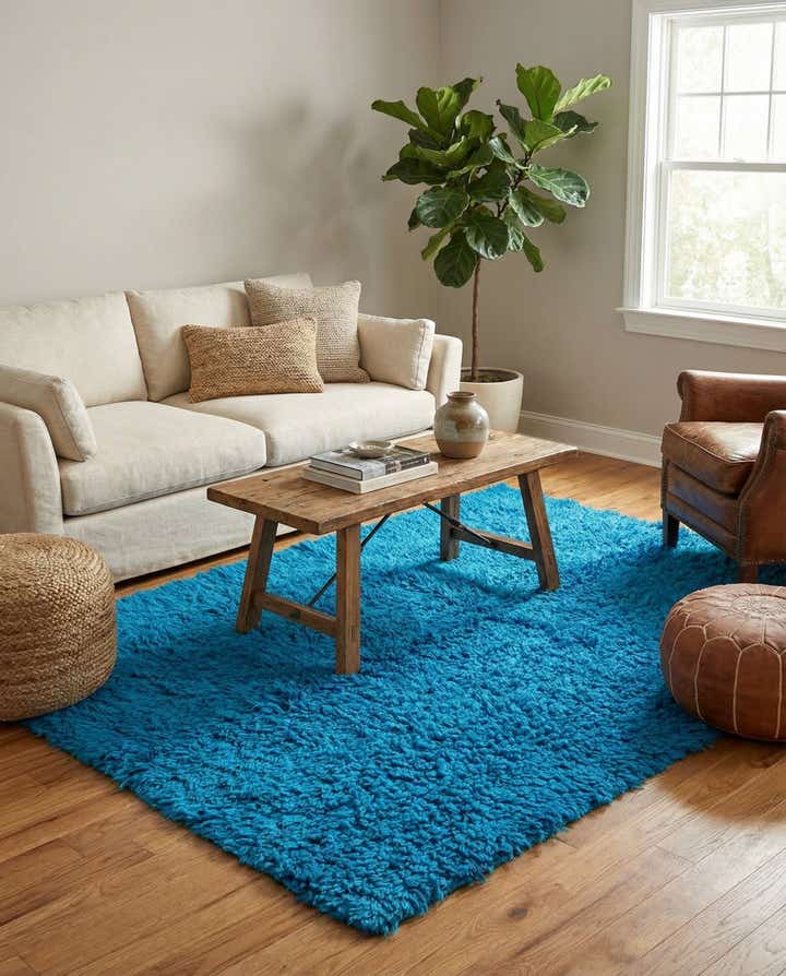 4' 8 x 6' 6 Hand Knotted Moroccan Wool Rug