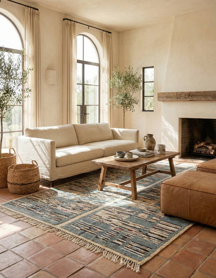 Detail image of 5' 8 x 10'  Hand Knotted Moroccan Wool Rug