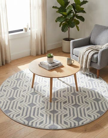 Gray Vince Camuto Round Rug