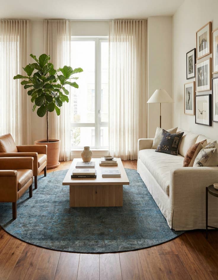 Detail image of 7' x 7'  Hand Knotted Ultra Vintage Persian Wool Round Rug