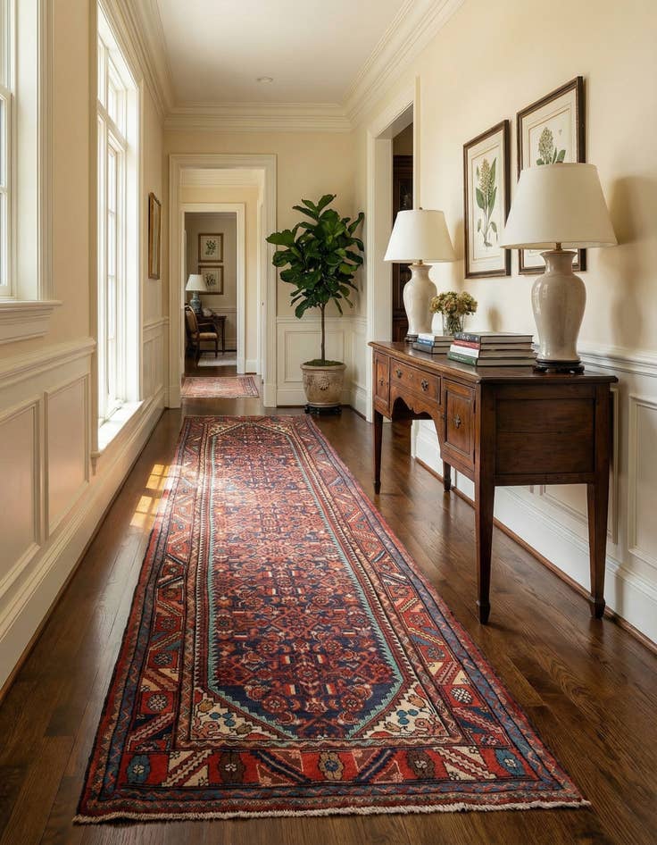 Detail image of  3' 6 x 10' 6 Hamedan Runner Rug