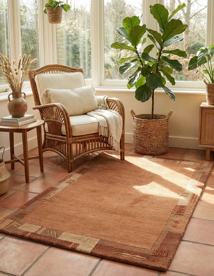 Detail image of  2' 4 x 4' 7  Hand Knotted Nepal Wool Rug