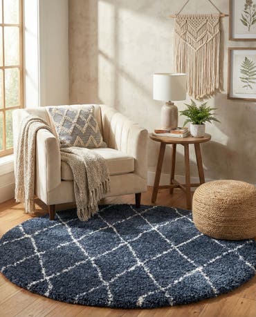  5' x 5' Moroccan Shag Round Rug