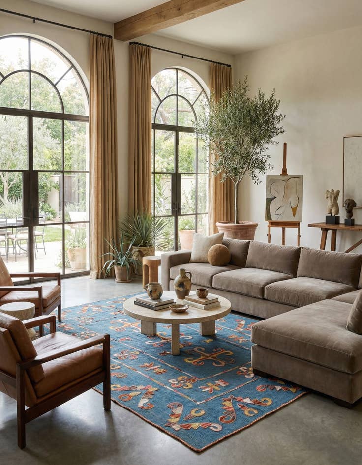 Detail image of 4' 9 x 6' 6  Hand Woven Kilim Suzani Wool Rug