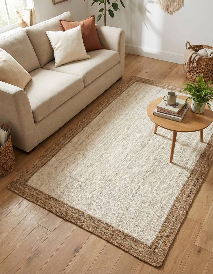 Detail image of  4' 1 x 6' 1  Hand Braided Jute Rug