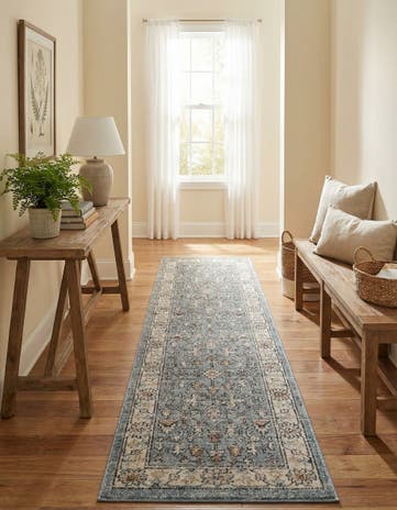 Harbor Blue Eco Traditional Runner Rug