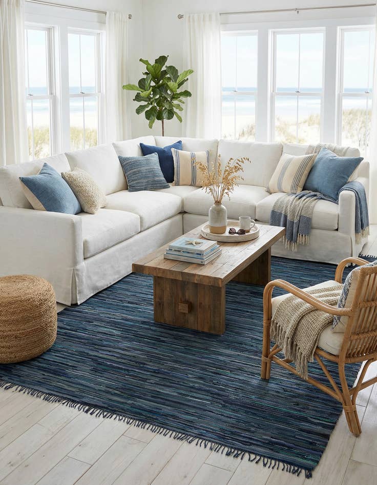 Detail image of 10' x 14' 1  Hand Woven Chindi Cotton Rug