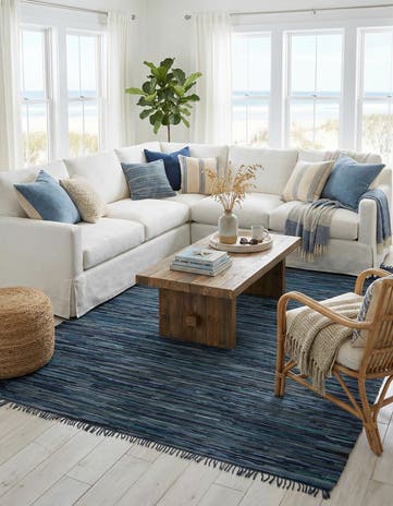 10' x 14' 1 Hand Woven Chindi Cotton Rug