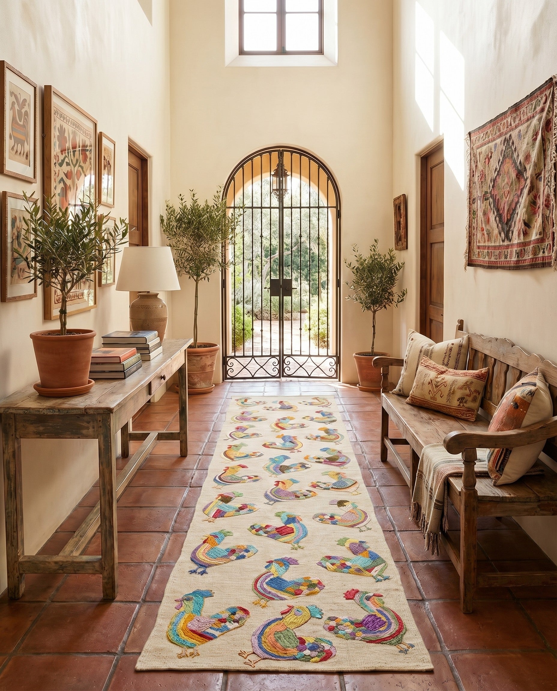 2' 5 x 9' 3 Hand Woven Kilim Suzani Wool Runner Rug