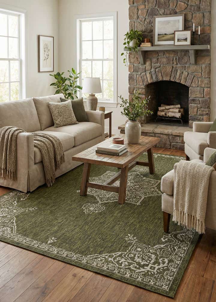 10' x 14' Easy-Clean Traditional Indoor / Outdoor Rug