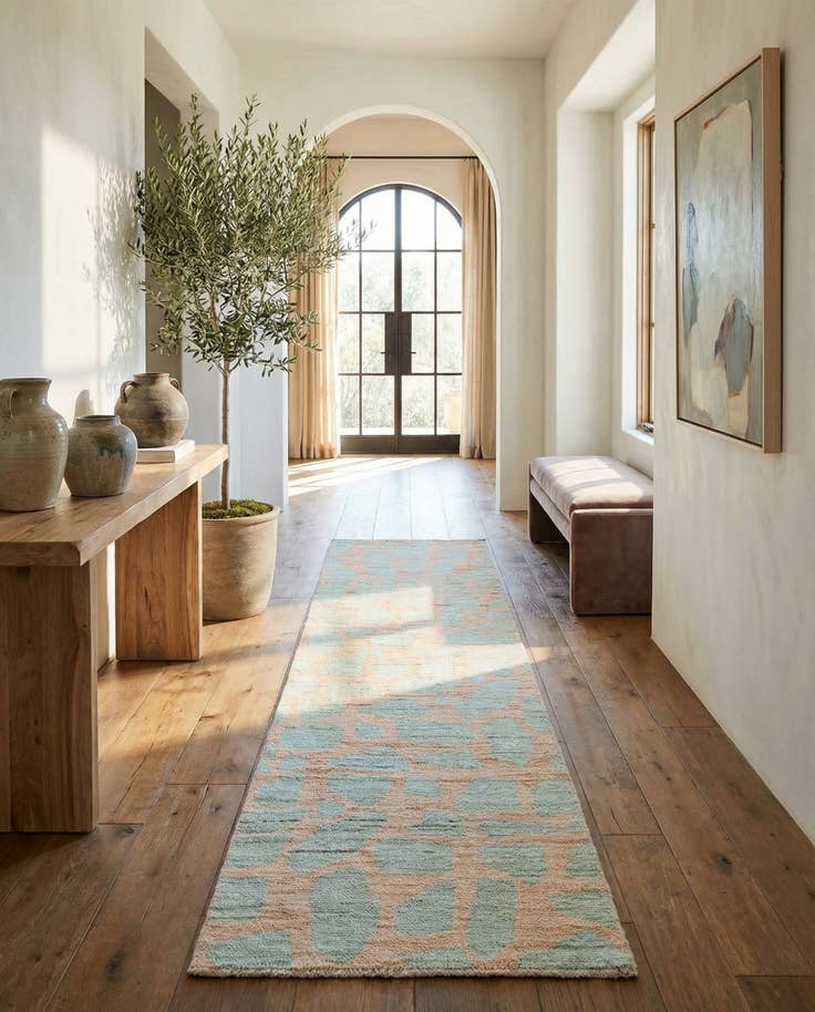 Detail image of 2' 6 x 9' 10 Hand Knotted Moroccan Wool Runner Rug