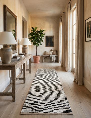 3' 10 x 14' 10 Hand Knotted Moroccan Wool Runner Rug