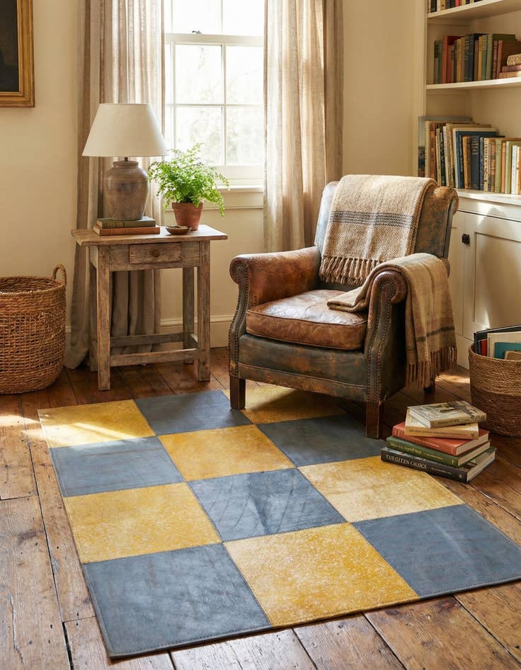 Detail image of  2' 1 x 3' 1 Cowhide Leather Rug