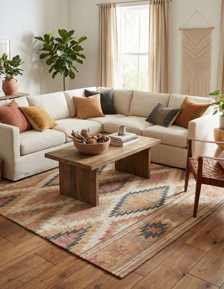 7' 10 x 7' 10 Hand Woven Kilim Jute Square Rug