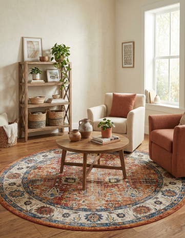 Terracotta Eden Round Rug