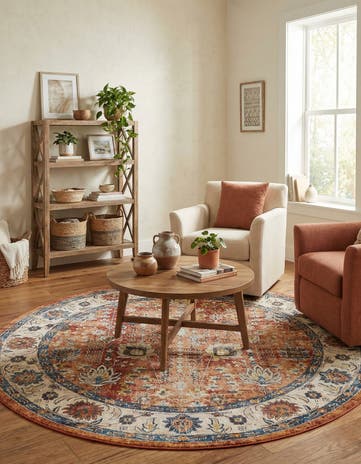 Terracotta Eden Round Rug