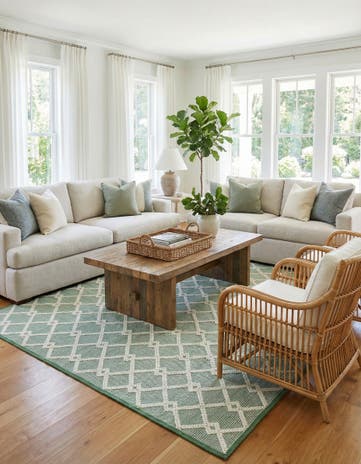 Mint Green Hand Knotted Jill Zarin Dorset Square Rug