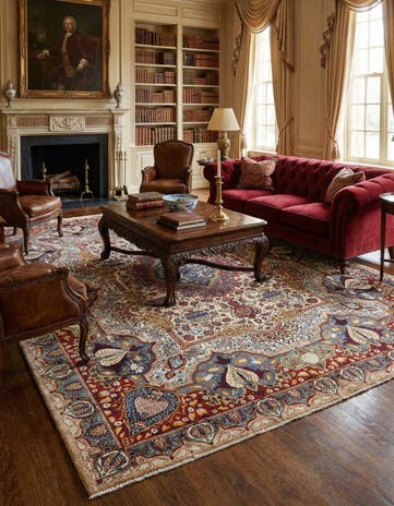 9' 10 x 12' 5 Hand Knotted Kashmar Persian Wool Rug