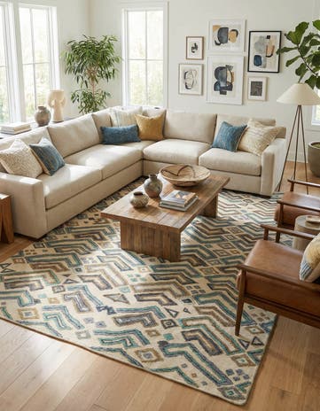 8' x 10' 7 Hand Knotted Darya Wool Rug