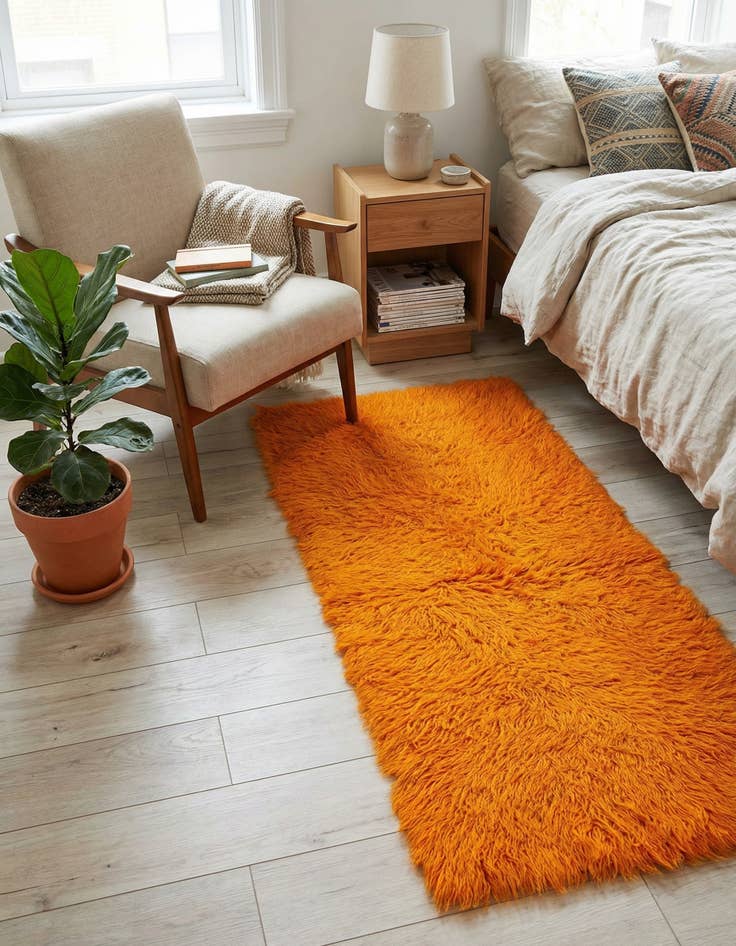 Detail image of  2' x 4' 7  Hand Knotted Moroccan Wool Runner Rug