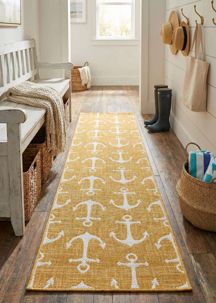 2' x 8' Easy-Clean Coastal Indoor / Outdoor Runner Rug
