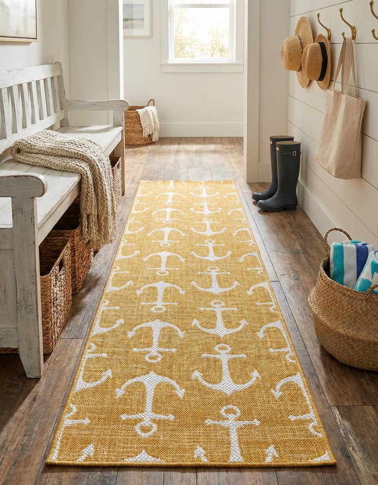 Detail image of 2' x 8'  Washable Coastal Indoor / Outdoor Runner Rug