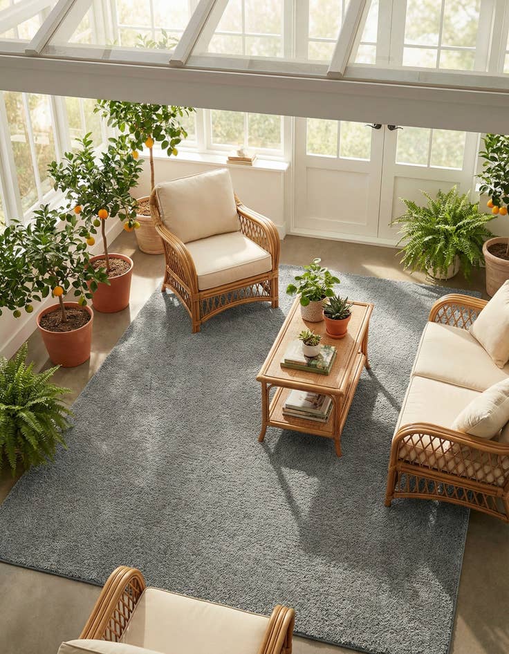 Detail image of  8' x 10' Solid Frieze Rug