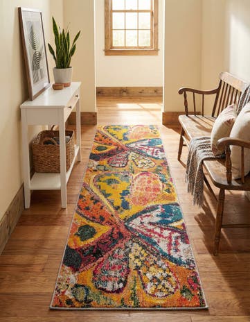 Yellow Washable Haerfest Runner Rug