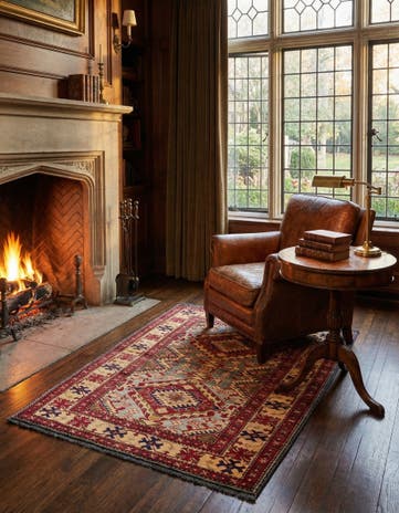 4' 3 x 5' 3 Hand Knotted Kazak Wool Rug