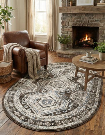 Gray Charlotte Oval Rug