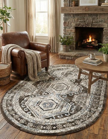 Gray Charlotte Oval Rug