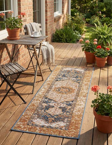 2' x 5' Easy-Clean Traditional Indoor / Outdoor Runner Rug