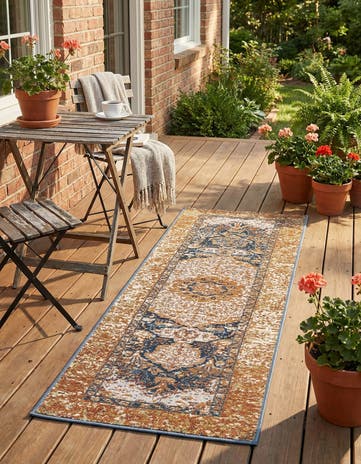 2' x 5' Easy-Clean Traditional Indoor / Outdoor Runner Rug