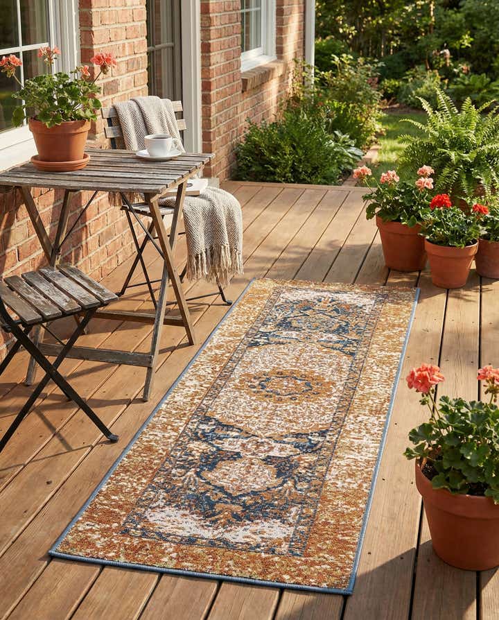 2' x 5' Easy-Clean Traditional Indoor / Outdoor Runner Rug