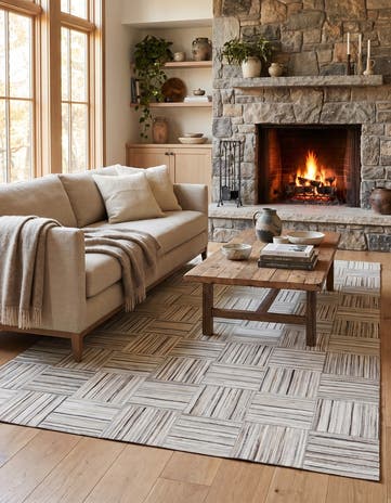 4' 11 x 8' 2 Cowhide Stocks Rug