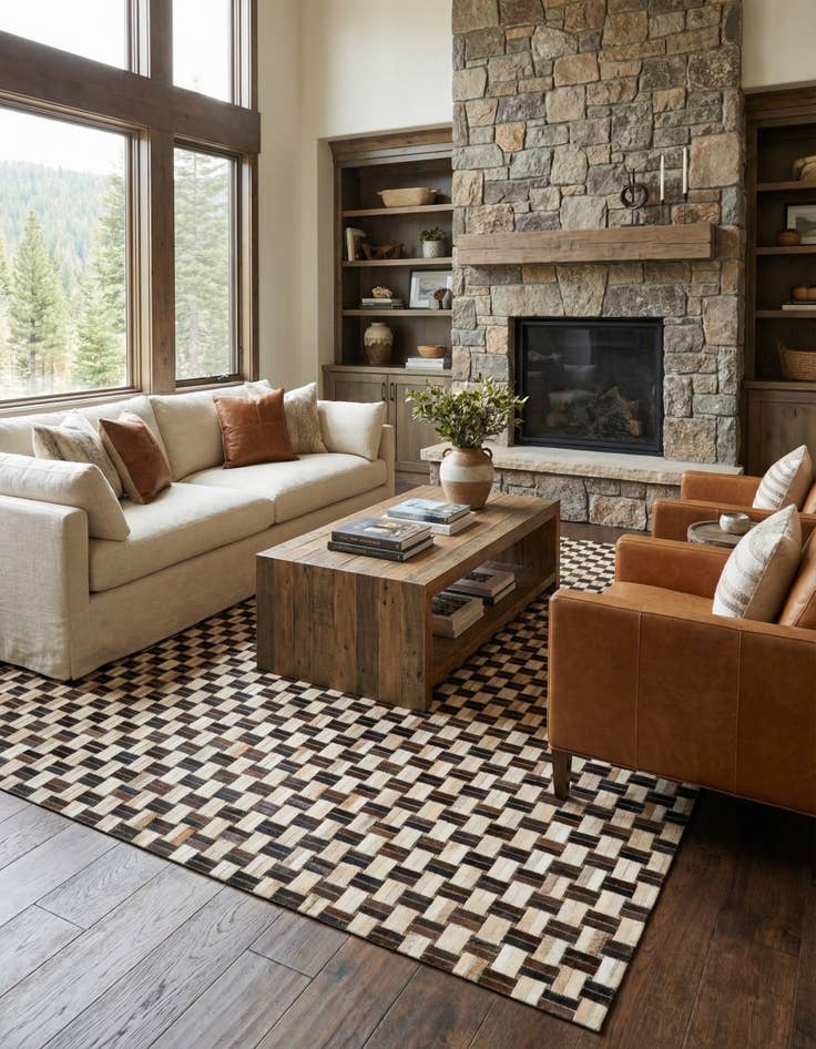 Detail image of  7' 8 x 9' 10 Cowhide - Patchwork Rug