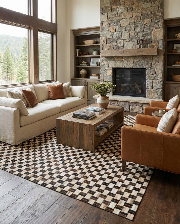 Detail image of 7' 8 x 9' 10 Cowhide - Patchwork Rug