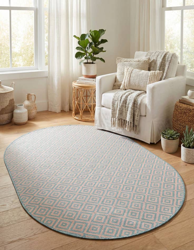 Detail image of 5' 3 x 8'  Washable Jill Zarin Costa Rica Indoor / Outdoor Oval Rug