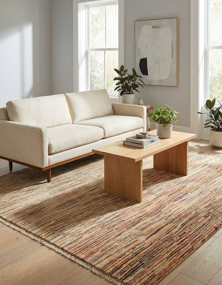 Detail image of 5' x 6' 3  Hand Knotted Modern Ziegler Wool Rug