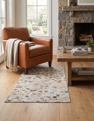 3' 7 x 5' 4 Cowhide Stocks Rug