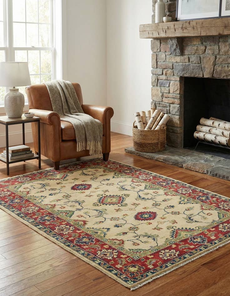 Detail image of 3' 4 x 5' 2  Hand Knotted Kazak Rug