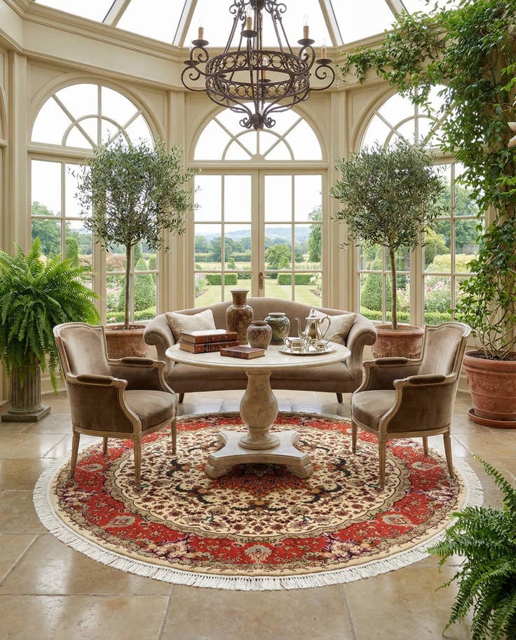 Detail image of 6' 9 x 6' 10 Tabriz Round Rug