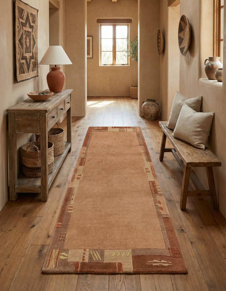 Detail image of 2' 5 x 4' 7  Hand Knotted Nepal Wool Runner Rug