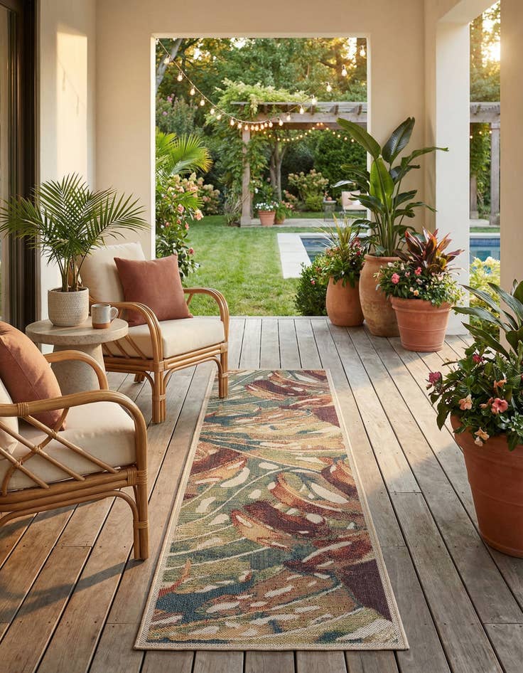 Detail image of 2' 7 x 10'  Washable Baja Indoor / Outdoor Runner Rug