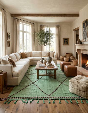 7' 5 x 12' 9 Hand Knotted Moroccan Wool Rug