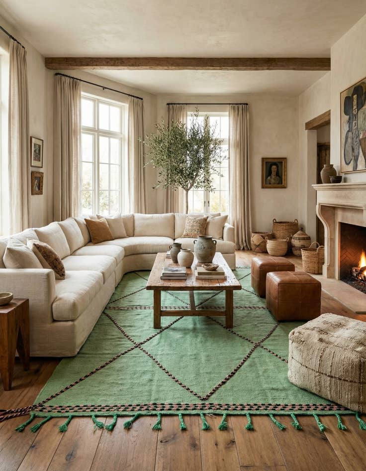 Detail image of 7' 5 x 12' 9  Hand Knotted Moroccan Wool Rug