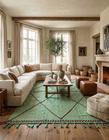 7' 5 x 12' 9 Hand Knotted Moroccan Wool Rug