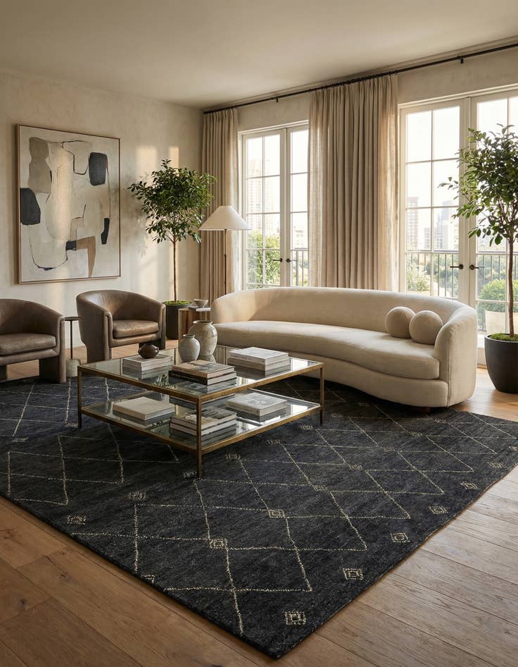 Detail image of 9' 2 x 11' 10  Hand Knotted Darya Wool Rug