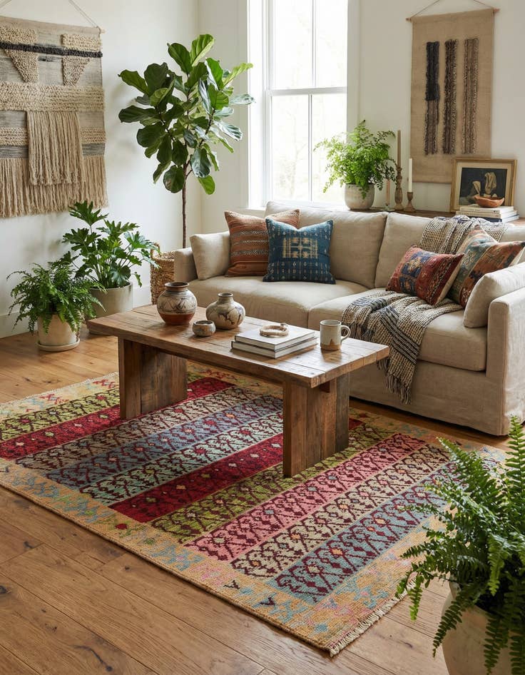 Detail image of 5' 3 x 7' 2  Hand Knotted Darya Wool Rug