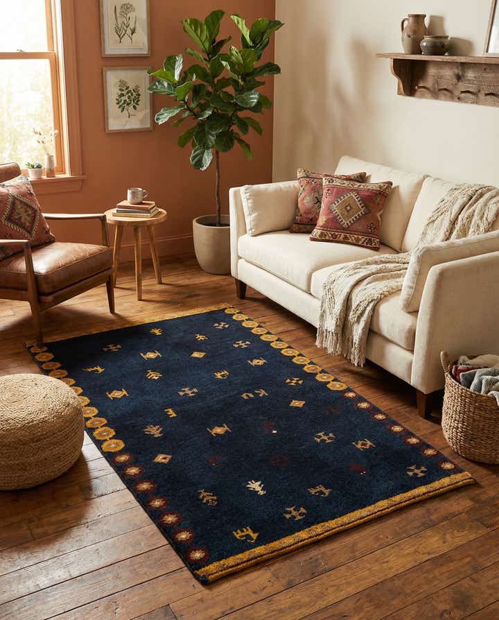 3' x 4' 11 Hand Knotted Gabbeh Wool Rug